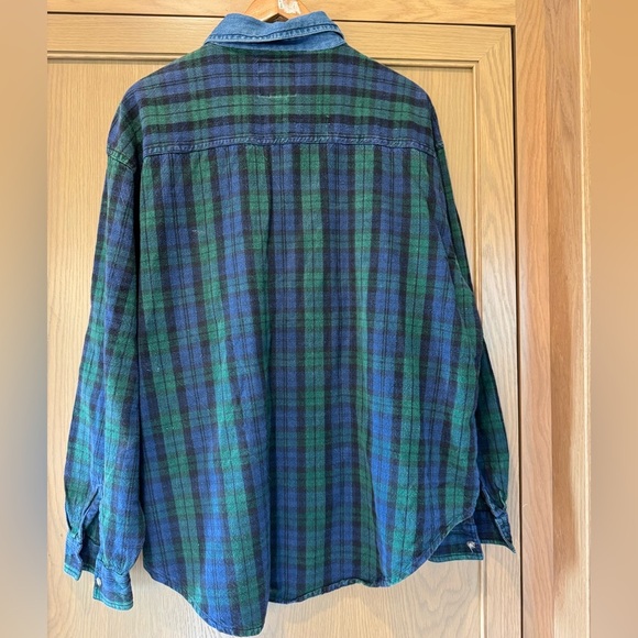 Vintage Quizz New York Plus Cotton Plaid/Chambray Floating Buttondown / 22 - Picture 8 of 11